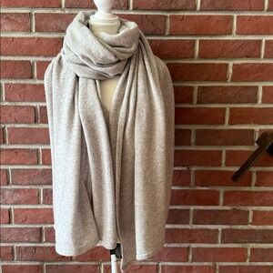 Charter Club Grey Cashmere Knit Oversized Scarf Travel Shawl Wrap 30”x88” NEW